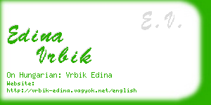 edina vrbik business card
